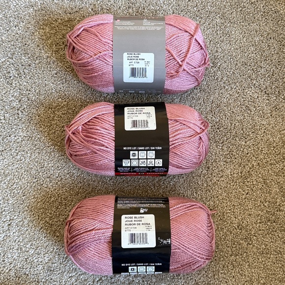 Red Heart Soft Yarn - Rose Blush. 3 Skeins. Yarn has slight sheen! Gorgeous! - Picture 4 of 7